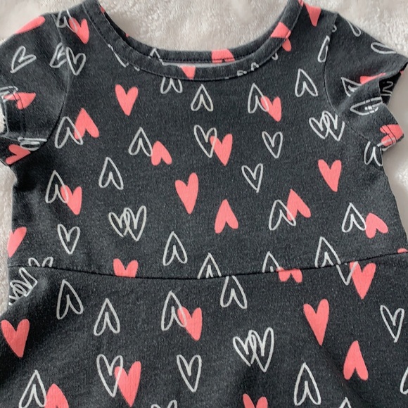 Cat & Jack 12m Gray Hearts Dress Short Sleeve EUC - Picture 8 of 9